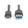 DIGITUS καλώδιο σύνδεσης USB Type-C, Type C σε A M/M, 1m SuperSpeed μαύρο