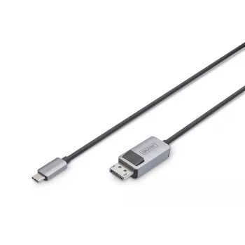 DIGITUS καλώδιο προσαρμογέα USB Type C σε DP 8K@30Hz, HBR3, κουτί αλουμινίου, μαύρο, 2m