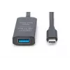 DIGITUS Ενεργό καλώδιο επέκτασης USB-C – 5G USB 3.2 Gen1 USB-C – USB-A (M/F) – 5 m