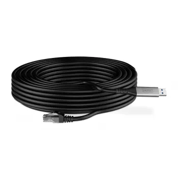 DIGITUS Καλώδιο USB 3.2 Gen1 - RJ45 Ethernet - CAT6a S/FTP μαύρο - 15m