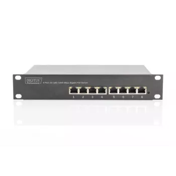 DIGITUS Switch Gigabit PoE 8 θυρών 10 ιντσών 8x10/100/1000Mbps RJ45 PoE 96W