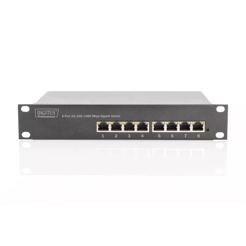 DIGITUS Switch Gigabit Ethernet 8 θυρών 10 ιντσών 8x10/100/1000Mbps RJ45