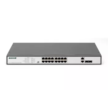 DIGITUS Switch Fast Ethernet PoE 16 θυρών PoE + 2 Combo. Προϋπολογισμός PoE 250 W