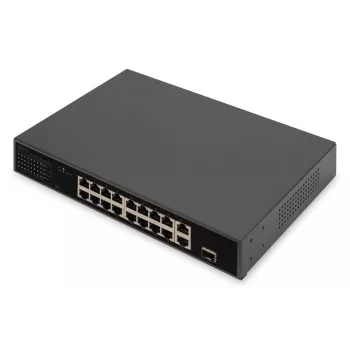 DIGITUS Switch PoE 16 θυρών 10/100 Mbit/s 16 x 10/100 Mbit/s θύρες PoE RJ45, 1x GE RJ45, 1x SFP