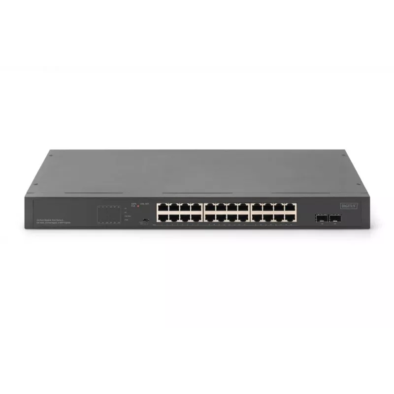 DIGITUS Unmanaged Switch PoE - 24 θυρών Gigabit + 2 θυρών Gigabit SFP