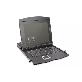 Αρθρωτή κονσόλα KVM LCD Full HD DIGITUS DS-72221-1GE 19 ιντσών (43,2 cm), KVM VGA 1 θύρας, touchpad, γερμανικό πληκτρολόγιο