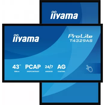 iiyama T4329AS-B1AG Οθόνη υπολογιστή 108 cm (42,5 ίντσες) 3840 x 2160 pixel 4K Ultra HD LED οθόνη αφής μαύρη
