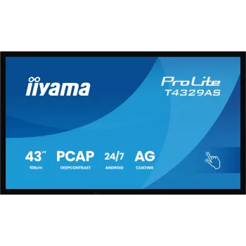 iiyama T4329AS-B1AG Οθόνη υπολογιστή 108 cm (42,5 ίντσες) 3840 x 2160 pixel 4K Ultra HD LED οθόνη αφής μαύρη