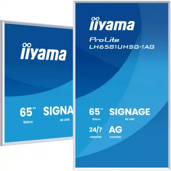 iiyama LH6581UHSG-1AG Οθόνη Signage Ψηφιακή Επίπεδη Οθόνη 163,8 cm (64,5 inch) Wi-Fi 500 cd/m² 4K Ultra HD Λευκό Ενσωματωμένος επεξεργαστής Android 24/7