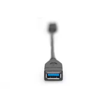 DIGITUS Καλώδιο προσαρμογέα USB Type-C, OTG, Type-C - A αρσενικό/θηλυκό, 15 cm Super Speed Μαύρο