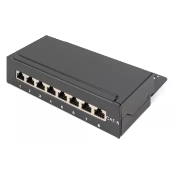 DIGITUS Patch Panel CAT6 8-Port θωρακισμένο Μαύρο