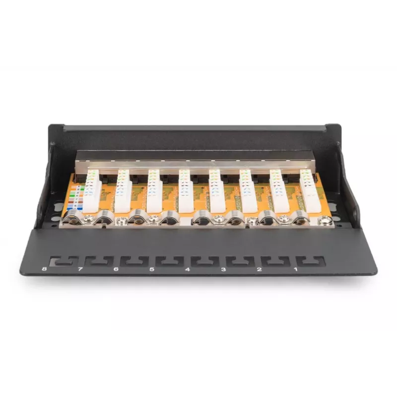 DIGITUS Patch Panel CAT6 8-Port θωρακισμένο Μαύρο