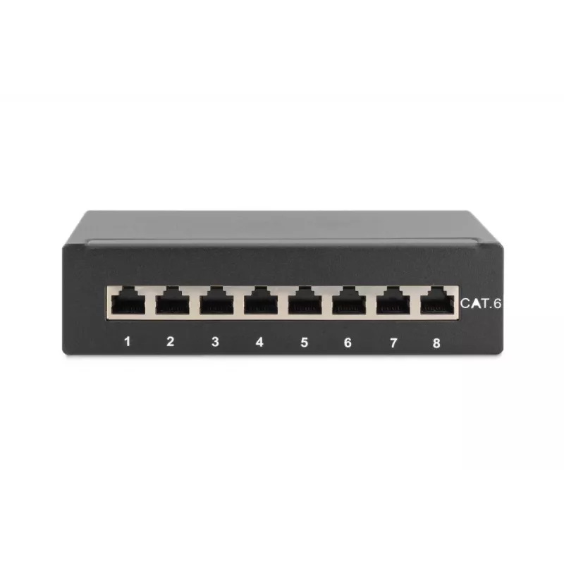 DIGITUS Patch Panel CAT6 8-Port θωρακισμένο Μαύρο