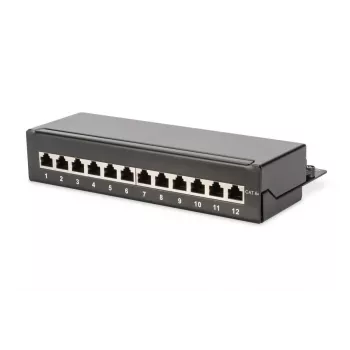 Patch Panel Digitus Desktop CAT 6A Κλάση EA θωρακισμένο Μαύρο