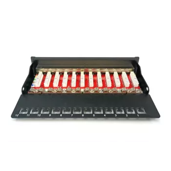 Patch Panel Digitus Desktop CAT 6A Κλάση EA θωρακισμένο Μαύρο