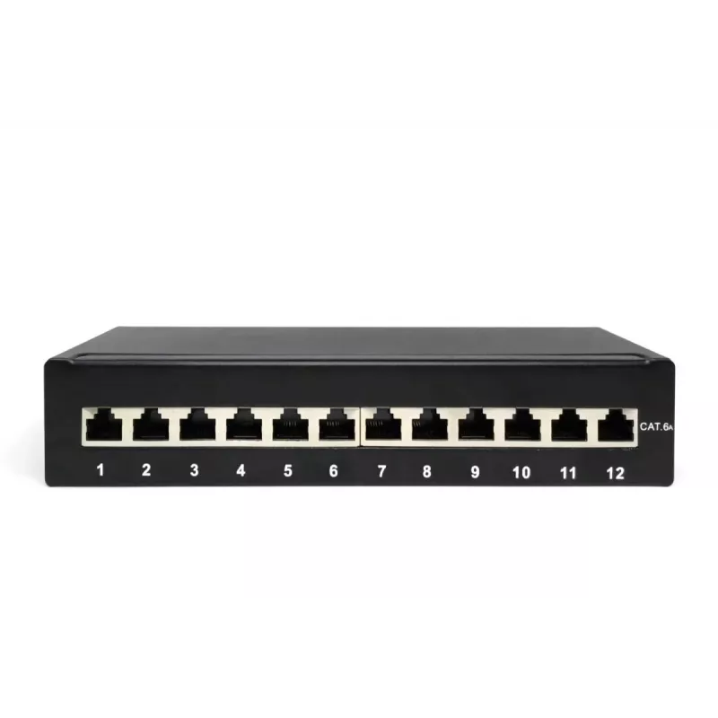 Patch Panel Digitus Desktop CAT 6A Κλάση EA θωρακισμένο Μαύρο