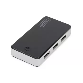 DIGITUS Hub USB 4-Port USB 3.0 Εξωτερικό Μαύρο Γυαλιστερό