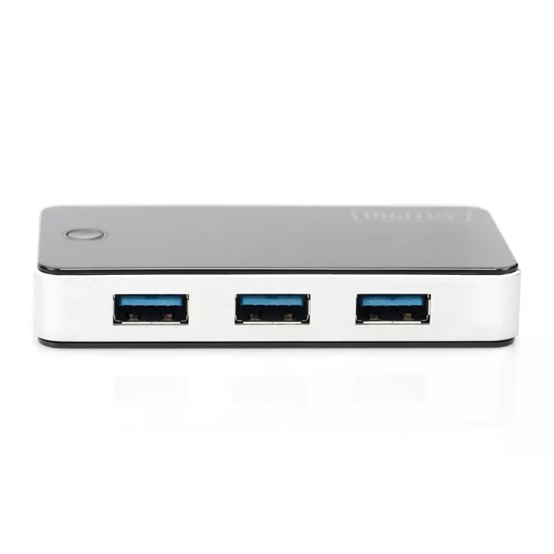 DIGITUS Hub USB 4-Port USB 3.0 Εξωτερικό Μαύρο Γυαλιστερό
