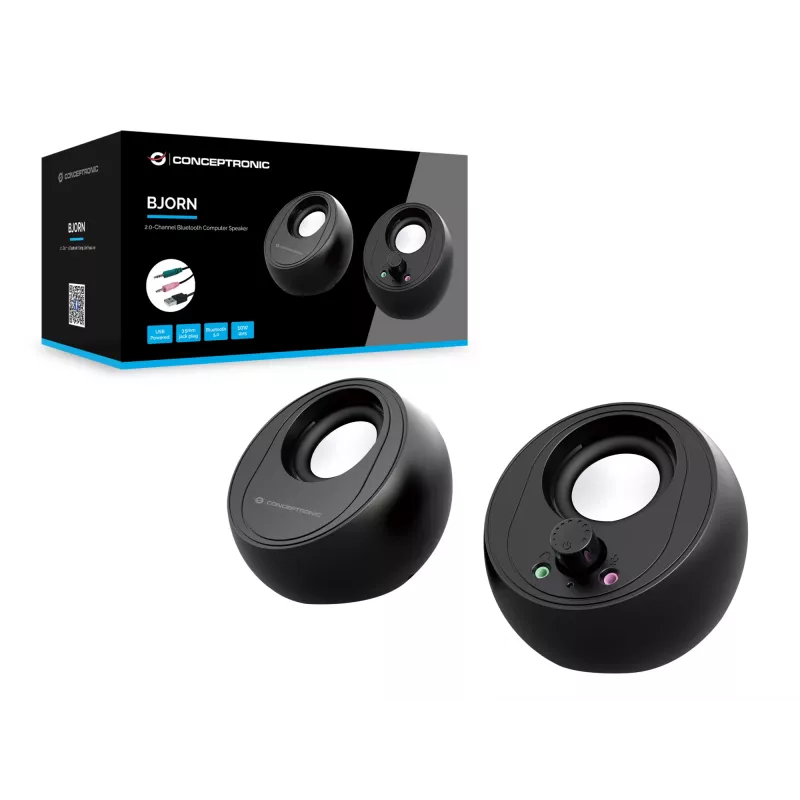 Conceptronic BJORN Ηχεία υπολογιστή 2.0 καναλιών με Bluetooth, 10 W