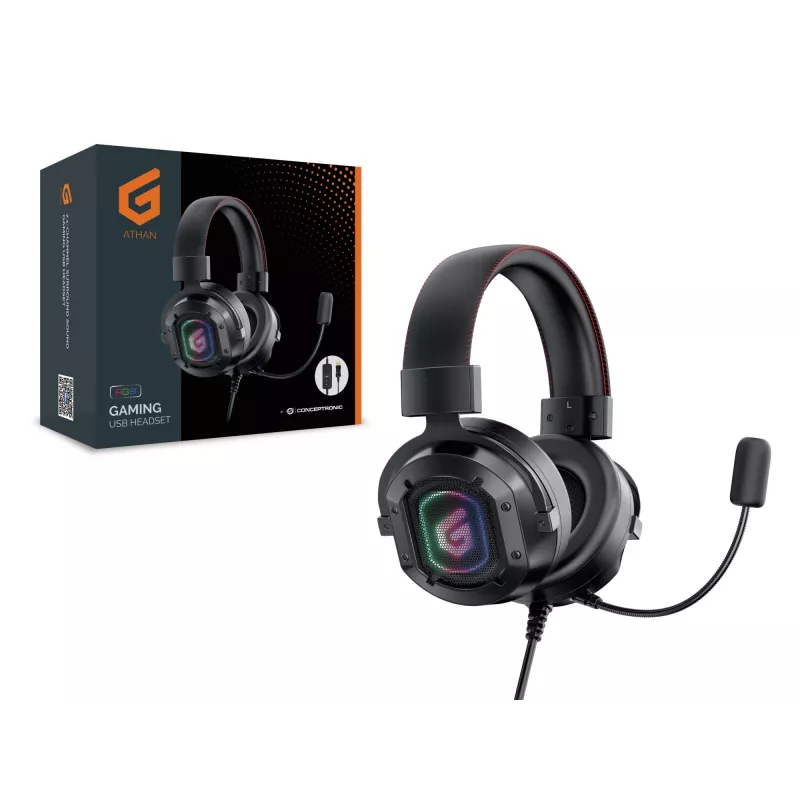 Conceptronic ATHAN Ακουστικά gaming USB 7.1 καναλιών Surround Sound