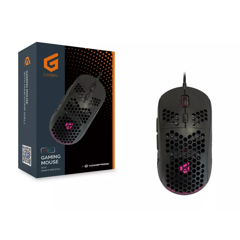 Conceptronic DJEBBEL 6D Gaming Ποντίκι με δομή κηρήθρας, 6400 DPI