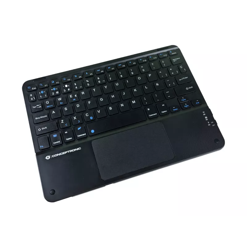 Conceptronic TOBIN01BES Πληκτρολόγιο Bluetooth με Touchpad 10 ιντσών, QWERTY Ισπανικό