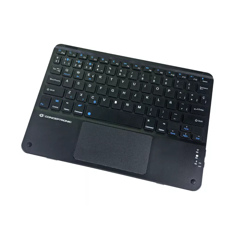 Conceptronic TOBIN01BES Πληκτρολόγιο Bluetooth με Touchpad 10 ιντσών, QWERTY Ισπανικό
