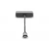 DIGITUS Προσαρμογέας USB-C - mini DP + VGA, 20 cm 4K/30Hz, Ασημί, θήκη αλουμινίου