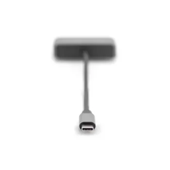 DIGITUS Προσαρμογέας USB-C - mini DP + VGA, 20 cm 4K/30Hz, Ασημί, θήκη αλουμινίου