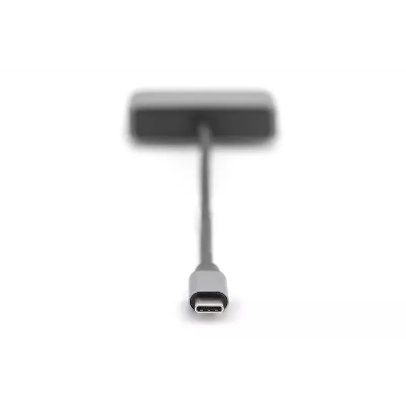 DIGITUS Προσαρμογέας USB-C - mini DP + VGA, 20 cm 4K/30Hz, Ασημί, θήκη αλουμινίου