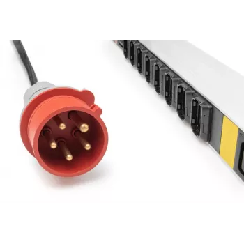 DIGITUS IT BASIC PDU. 3PH. 16A. 24 x C13. 3 x C19 Κάθετη. Καλώδιο 3m. Βύσμα IEC309 3Ph-16A