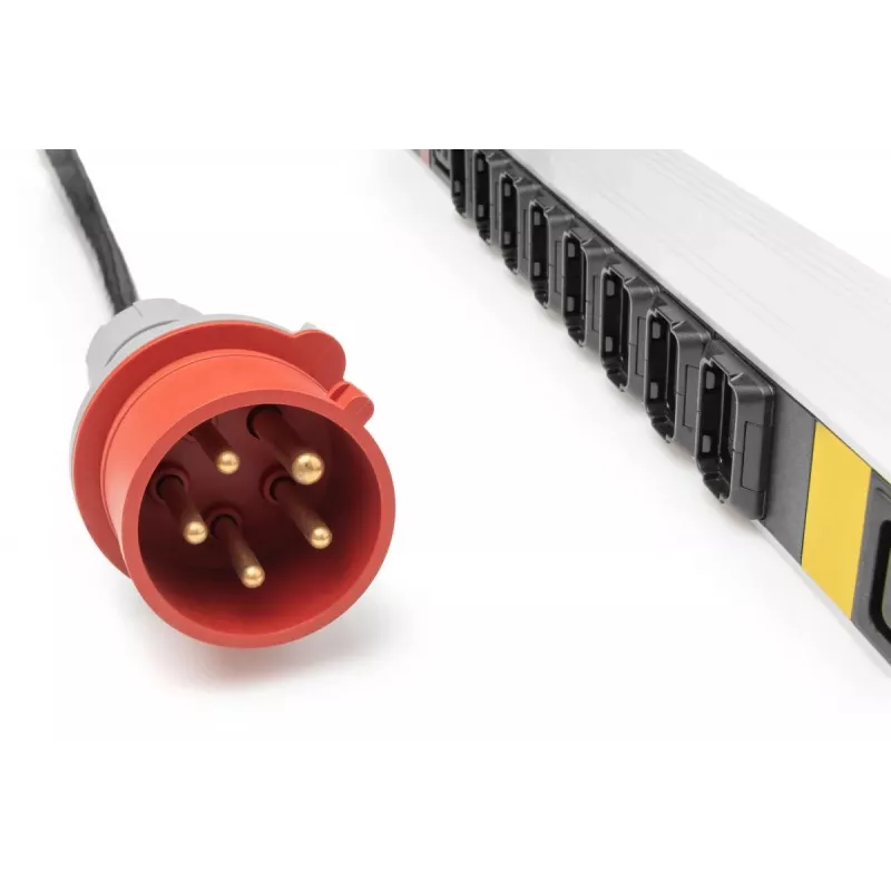 DIGITUS IT BASIC PDU. 3PH. 16A. 24 x C13. 3 x C19 Κάθετη. Καλώδιο 3m. Βύσμα IEC309 3Ph-16A