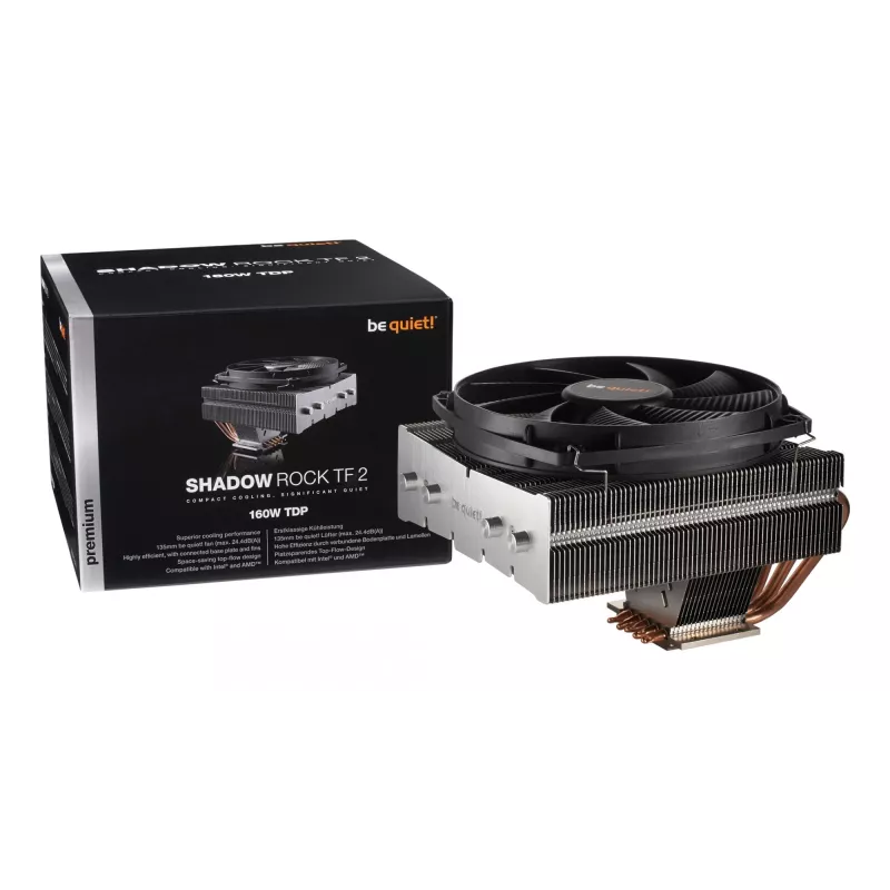 be quiet! Shadow Rock TF 2 Ψύκτρα επεξεργαστή 13,5 cm Μαύρο, Χαλκός, Ασημί