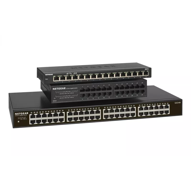 NETGEAR GS348 Unmanaged Gigabit Ethernet (10/100/1000) 1U Μαύρο
