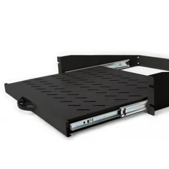 DIGITUS 2U συρόμενο ράφι για ερμάρια από 450 mm βάθος 88x483x352 mm, έως 30 kg, μαύρο (RAL 9005)