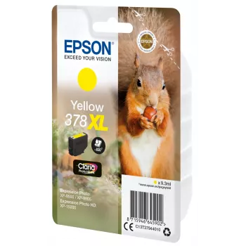 Epson Squirrel μεμονωμένη συσκευασία κίτρινο 378XL Claria Photo HD μελάνι, Υψηλή (XL) απόδοση, κίτρινο, μελάνι pigment, 9,3 ml, 1 τεμ., 830 σελίδες
