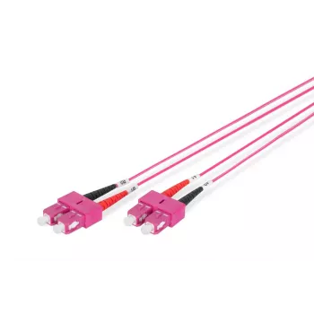 DIGITUS καλώδιο patch οπτικών ινών, SC σε SC Multimode OM4 - 50/125 µ, Duplex, χρώμα RAL4003 μήκος 1m