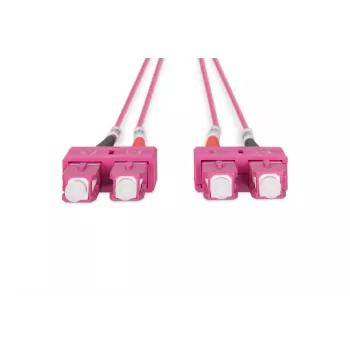 DIGITUS καλώδιο patch οπτικών ινών, SC σε SC Multimode OM4 - 50/125 µ, Duplex, χρώμα RAL4003 μήκος 1m