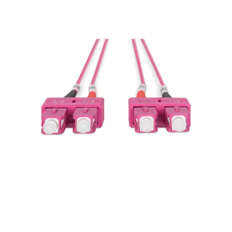 DIGITUS καλώδιο patch οπτικών ινών, SC σε SC Multimode OM4 - 50/125 µ, Duplex, χρώμα RAL4003 μήκος 1m