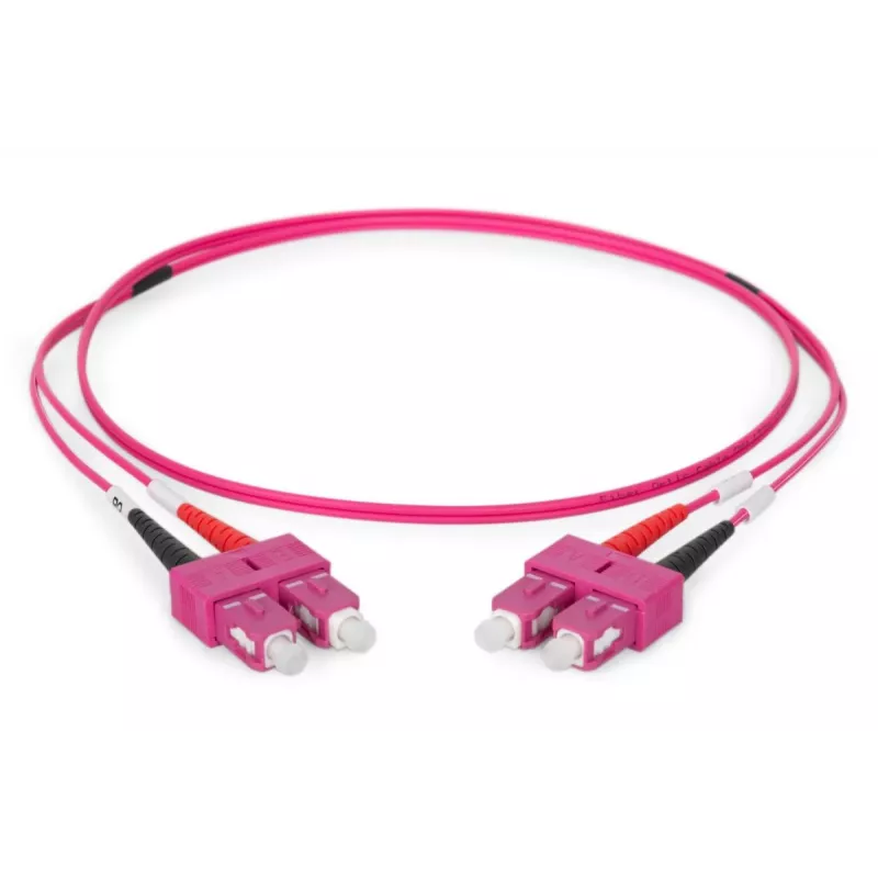 DIGITUS καλώδιο patch οπτικών ινών, SC σε SC Multimode OM4 - 50/125 µ, Duplex, χρώμα RAL4003 μήκος 1m