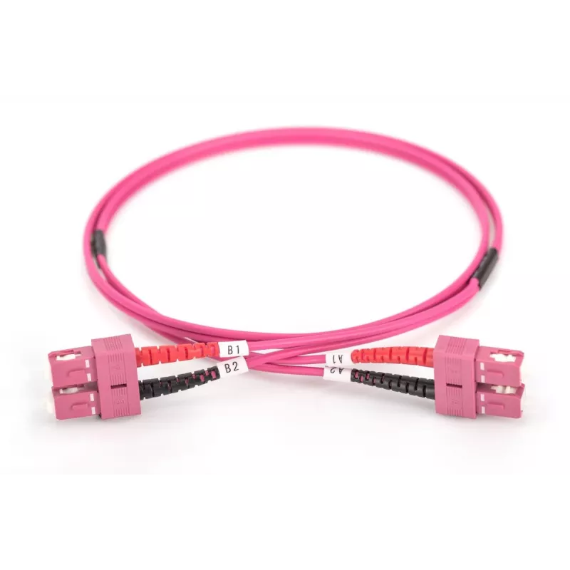 DIGITUS καλώδιο patch οπτικών ινών, SC σε SC Multimode OM4 - 50/125 µ, Duplex, χρώμα RAL4003 μήκος 2 m