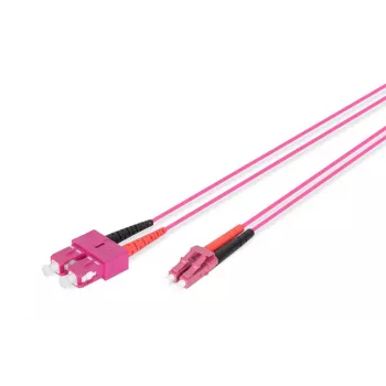 DIGITUS καλώδιο patch οπτικών ινών, LC σε SC Multimode OM4 - 50/125 µ, Duplex, χρώμα RAL4003 μήκος 1m