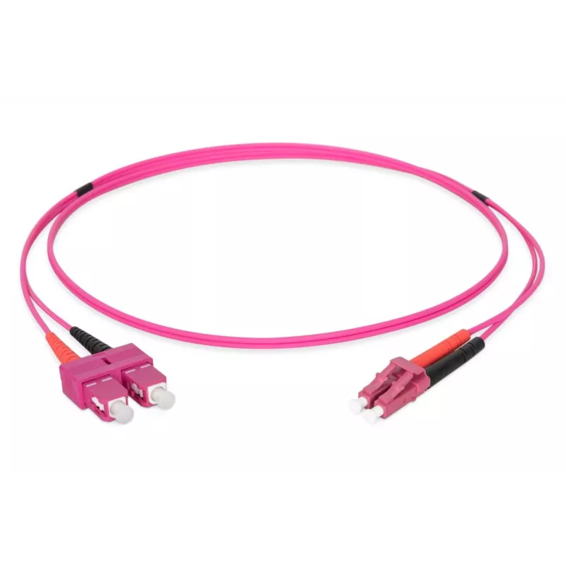 DIGITUS καλώδιο patch οπτικών ινών, LC σε SC Multimode OM4 - 50/125 µ, Duplex, χρώμα RAL4003 μήκος 1m