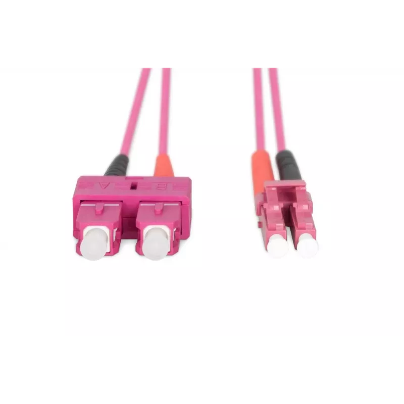 DIGITUS καλώδιο patch οπτικών ινών, LC σε SC Multimode OM4 - 50/125 µ, Duplex, χρώμα RAL4003 μήκος 1m