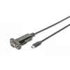 DIGITUS Μετατροπέας USB Type-C 2.0 σε Σειριακό, DSUB 9M Καλώδιο 1m