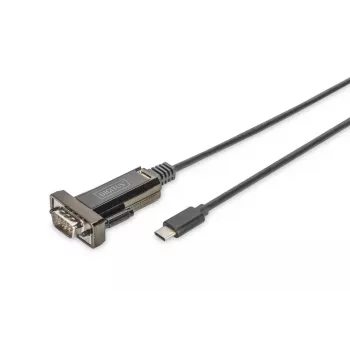 DIGITUS Μετατροπέας USB Type-C 2.0 σε Σειριακό, DSUB 9M Καλώδιο 1m