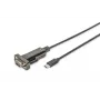 DIGITUS Μετατροπέας USB Type-C 2.0 σε Σειριακό, DSUB 9M Καλώδιο 1m