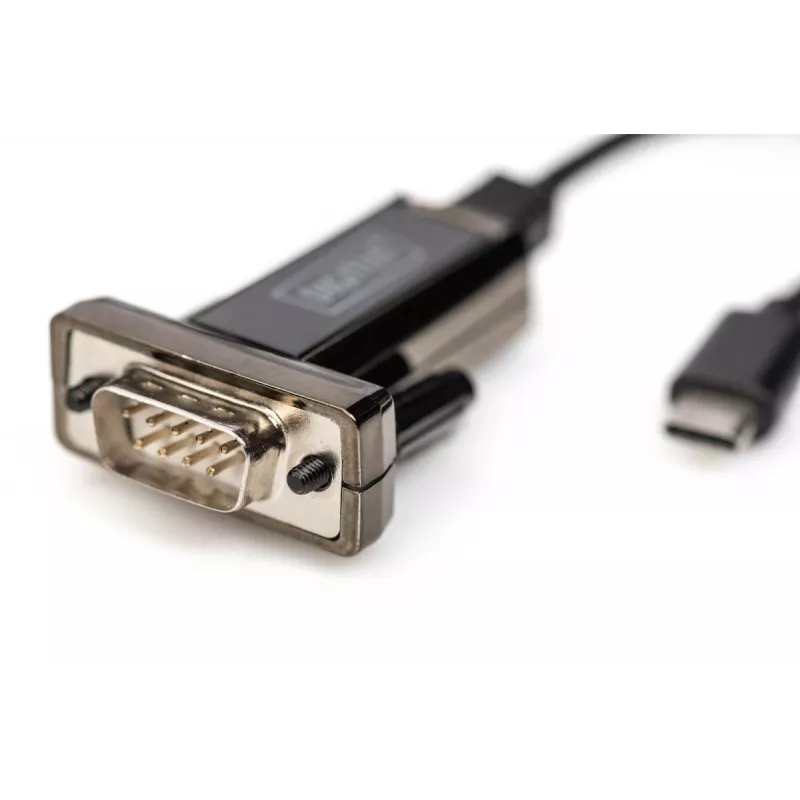 DIGITUS Μετατροπέας USB Type-C 2.0 σε Σειριακό, DSUB 9M Καλώδιο 1m