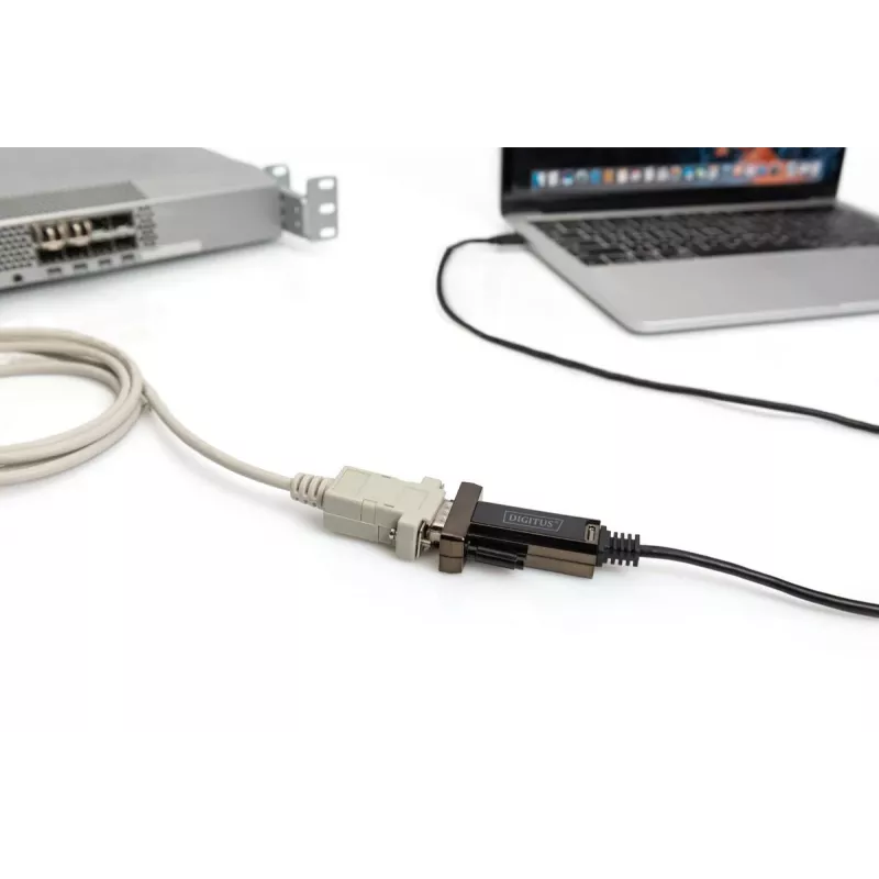 DIGITUS Μετατροπέας USB Type-C 2.0 σε Σειριακό, DSUB 9M Καλώδιο 1m