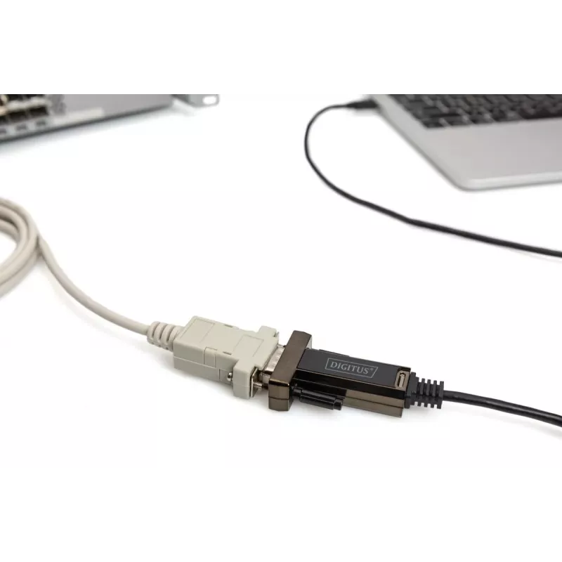 DIGITUS Μετατροπέας USB Type-C 2.0 σε Σειριακό, DSUB 9M Καλώδιο 1m